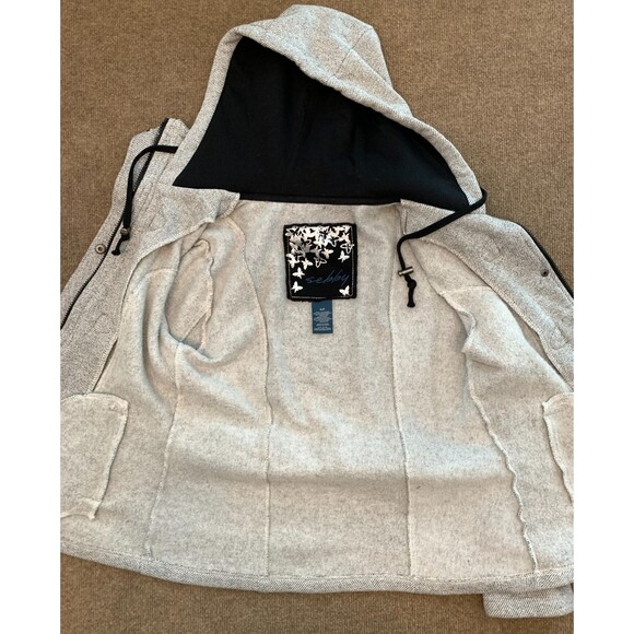 Sebby Coat Womens SP Petite Tweed Hooded Toggle Duffle Peacoat Fleece Lined Zip - Picture 2 of 10